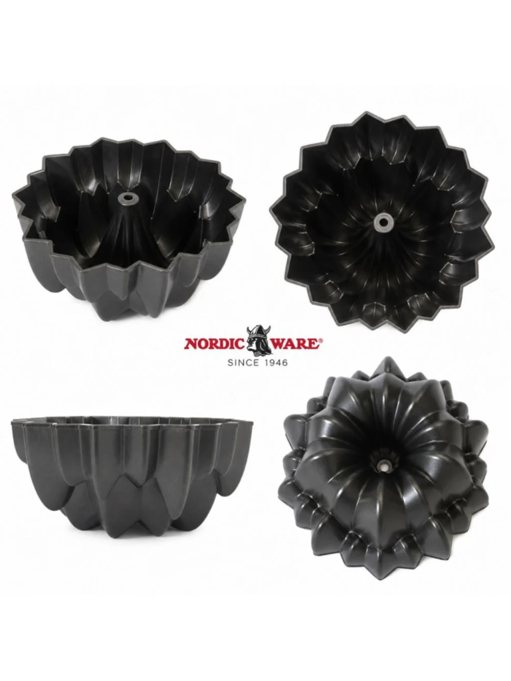 Heavy Cast Aluminum Fluted Bundt Cake Pan Nonstick Tube Pan New No Box Bakeware